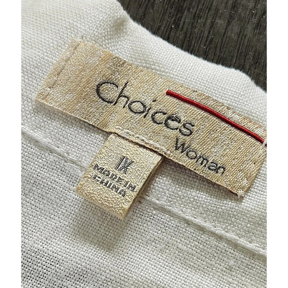 Off Winter White Linen Coat Pointed Flat Collar Peplum Back Flounce Sleeve 1XL - Picture 3 of 7